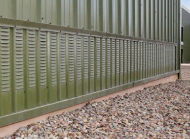 Outside example of Ventair louvre slots for livestock building